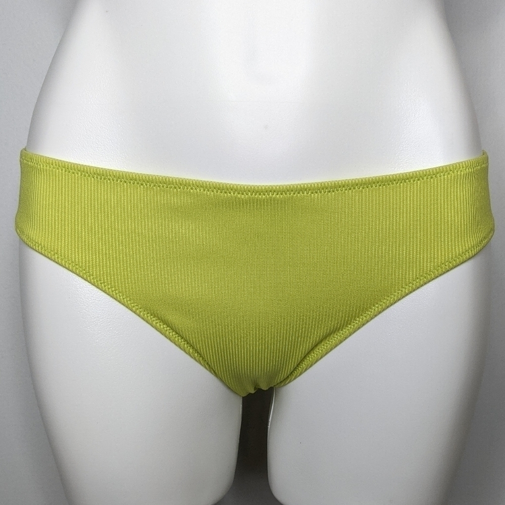 NWT Madewell yellow green ribbed bikini bottom M